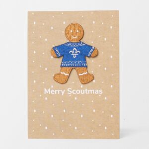 Fleur de lis gingerbread badge Kerstkaart